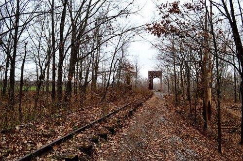 Allenville railroad bridge over Diversion Channel 02-12-2013