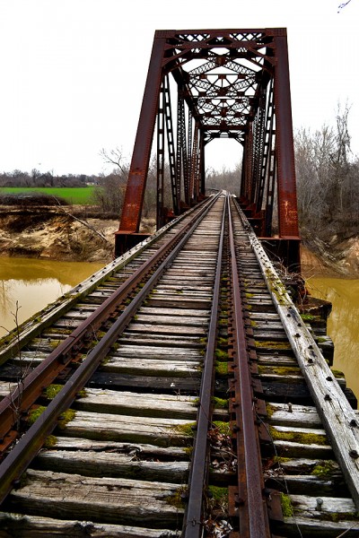 Allenville railroad bridge over Diversion Channel 02-12-2013