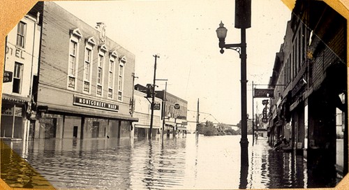 Photos of Main Street during 1943 Flood from LV Steinhoff's scrapbook