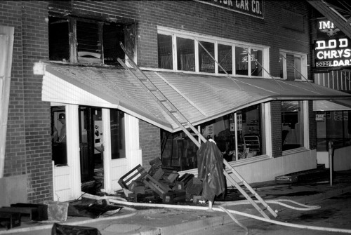 Fire at Harris Motor Car Co c 1965