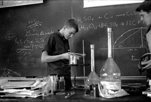 Jim Stone and others in Science class c 1964
