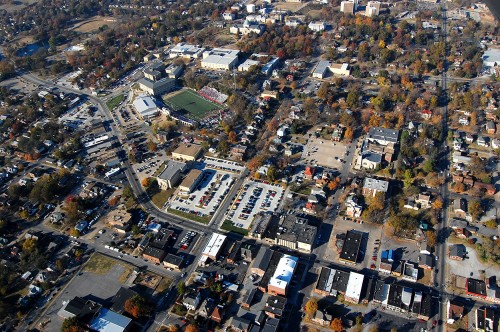 Aerial of Broadway including Houck Stadium 11-06-2010