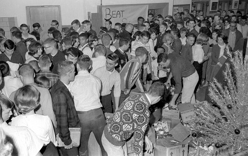 CHS canned food drive c Dec. 1964