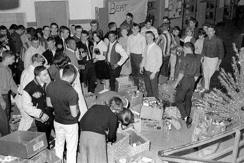 CHS canned food drive c Dec. 1964