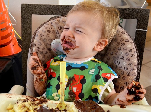 Ellilot Steinhoff with 1st Birthday cake 02-08-2014