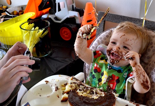 Ellilot Steinhoff with 1st Birthday cake 02-08-2014