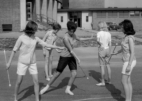 Baton twirlers behind CHS