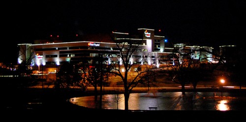 Southeast Hospital at night from Capaha Park 11-16-2011