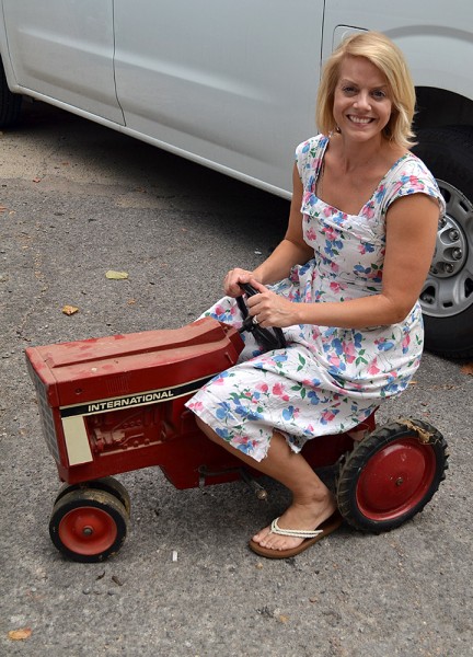 Laurie Everett on toy tractor 09-09-2014