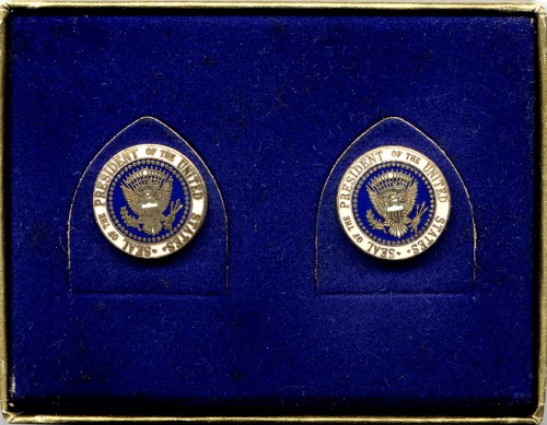 Richard Nixon presidential cufflinks given to KLS by Ollie Atkins