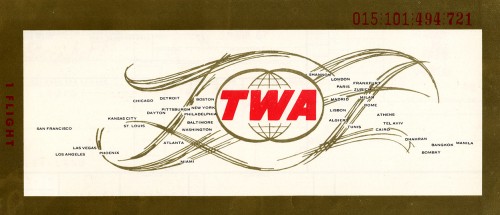 KLS TWA Student Standby ticket 03-19-1967