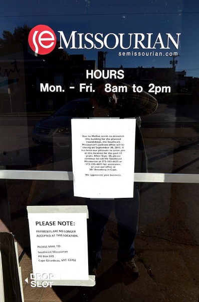 Southeast Missourian's Jackson Bureau closed 10-29-2015