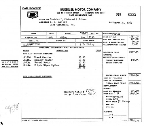 P21 Chev Pickup 03-20-1964