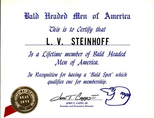 LV Steinhoff Bald Headed Men of America 1973