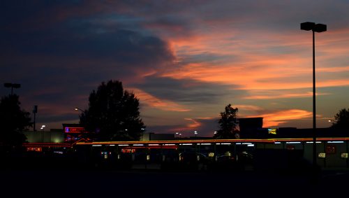 Sunset looking west from Staples plaza 07-20-2016